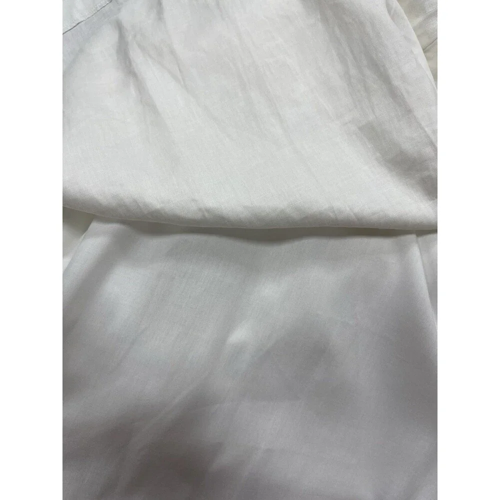 Anthropologie Endless Rose Midi Dress White Linen Sleeveless V Neck Size XS NWT
